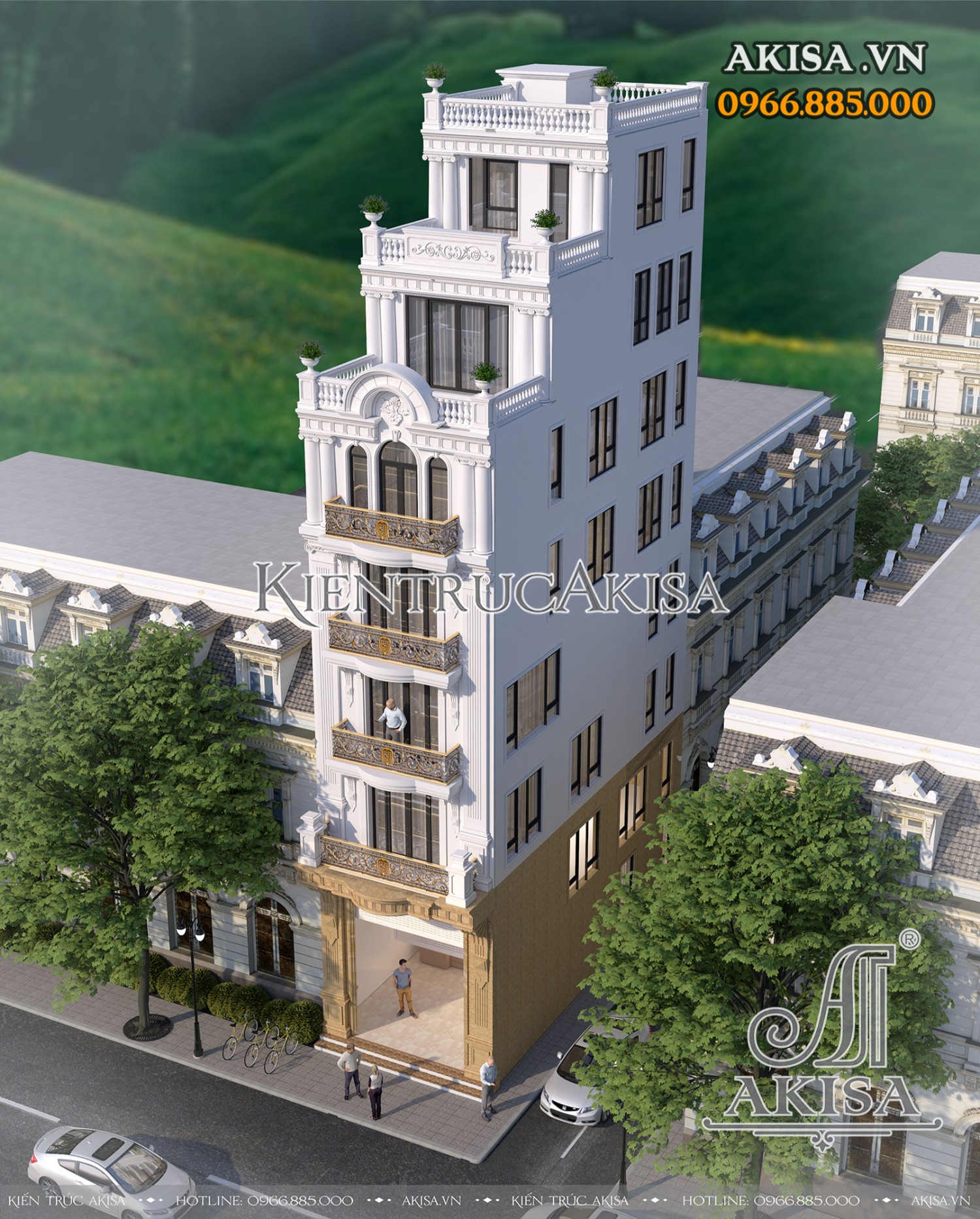 Tổng thể mẫu nhà phố 8 tầng 
