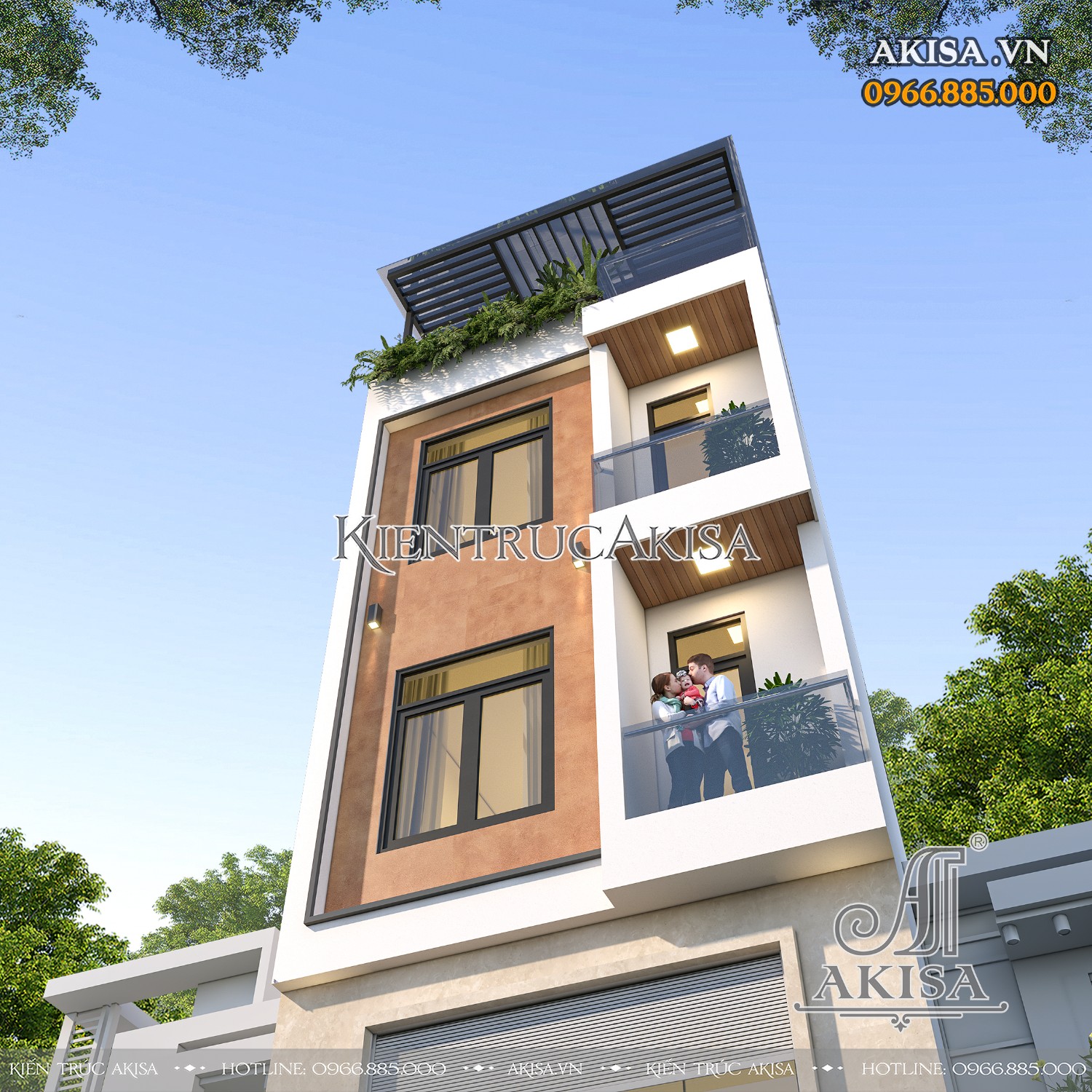 Nhà phố hiện đại 3 tầng nổi bật với mảng khối kiến trúc vô cùng tinh tế, bắt mắt