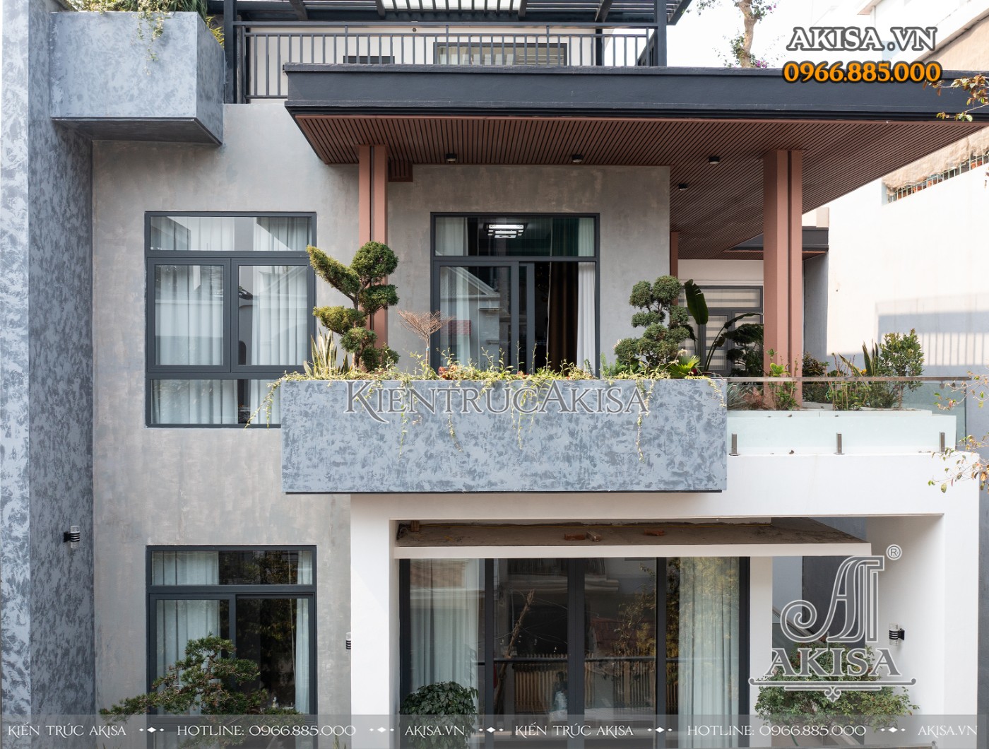Hoàn thiện kiến trúc biệt thự 3 tầng hiện đại tại Hòa Bình