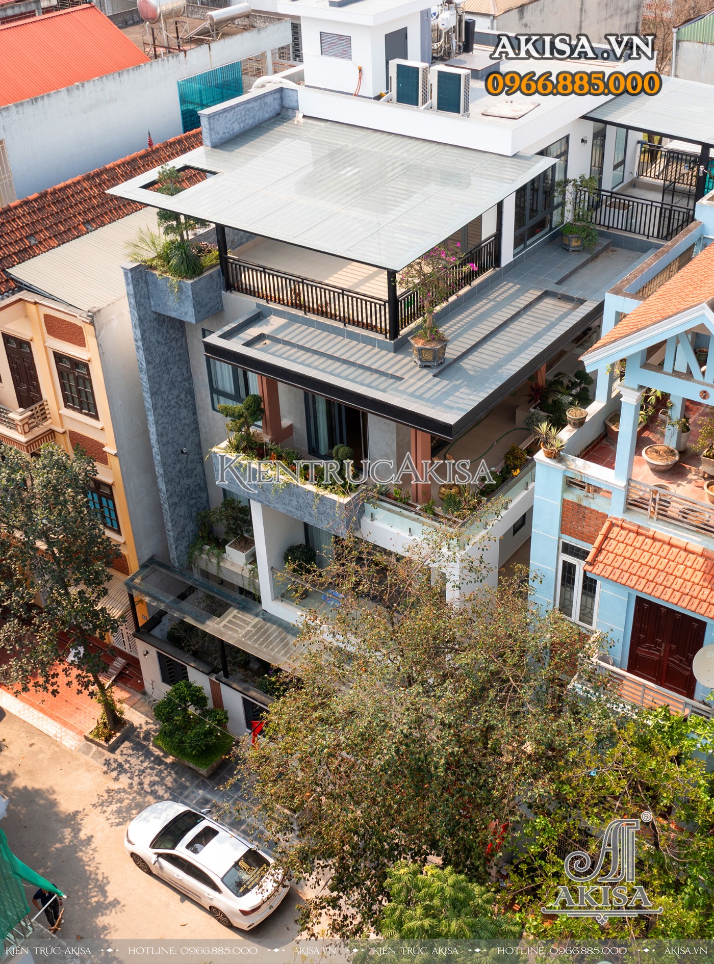 Hoàn thiện kiến trúc biệt thự 3 tầng hiện đại tại Hòa Bình
