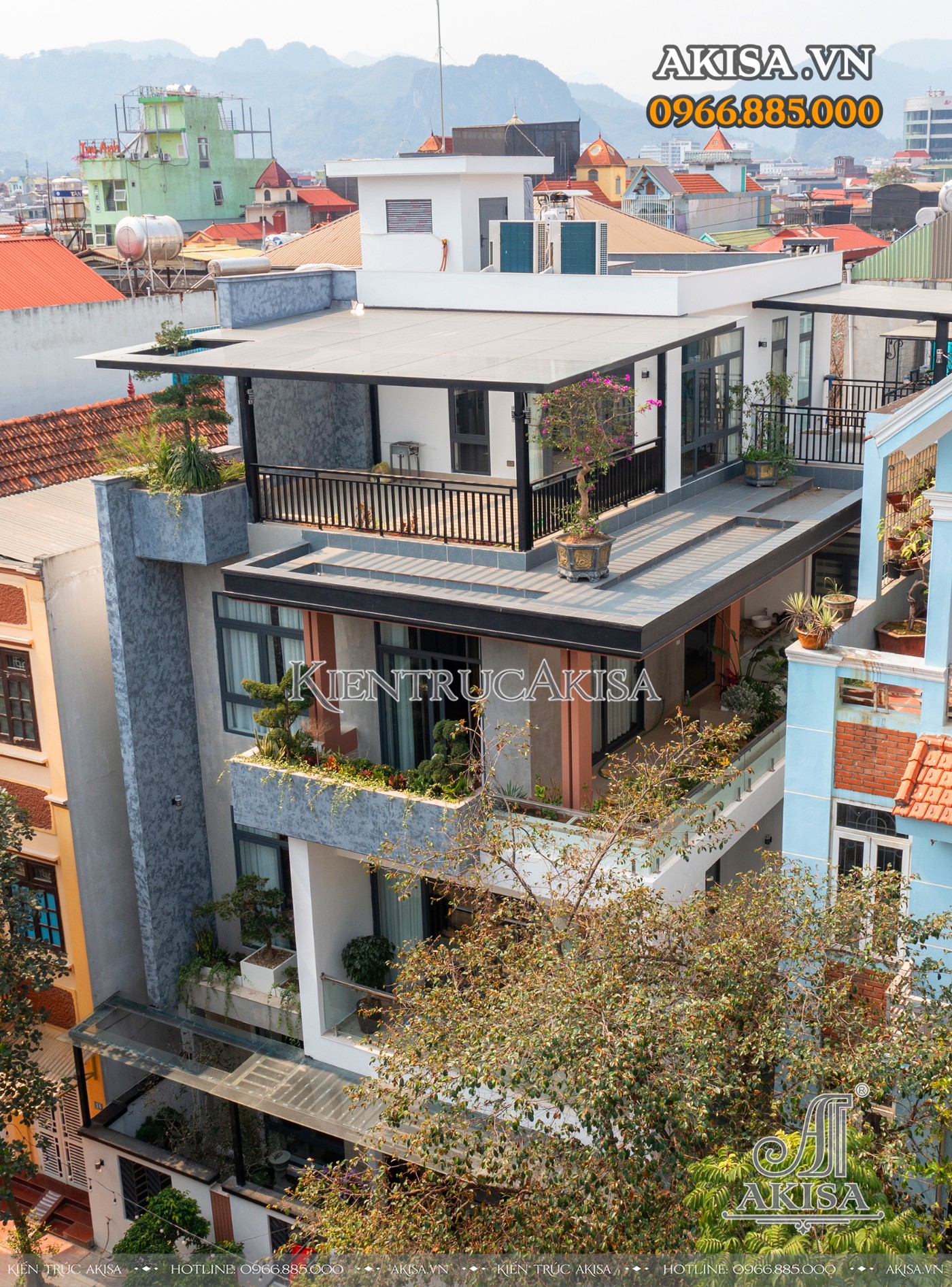 Hoàn thiện kiến trúc biệt thự 3 tầng hiện đại tại Hòa Bình