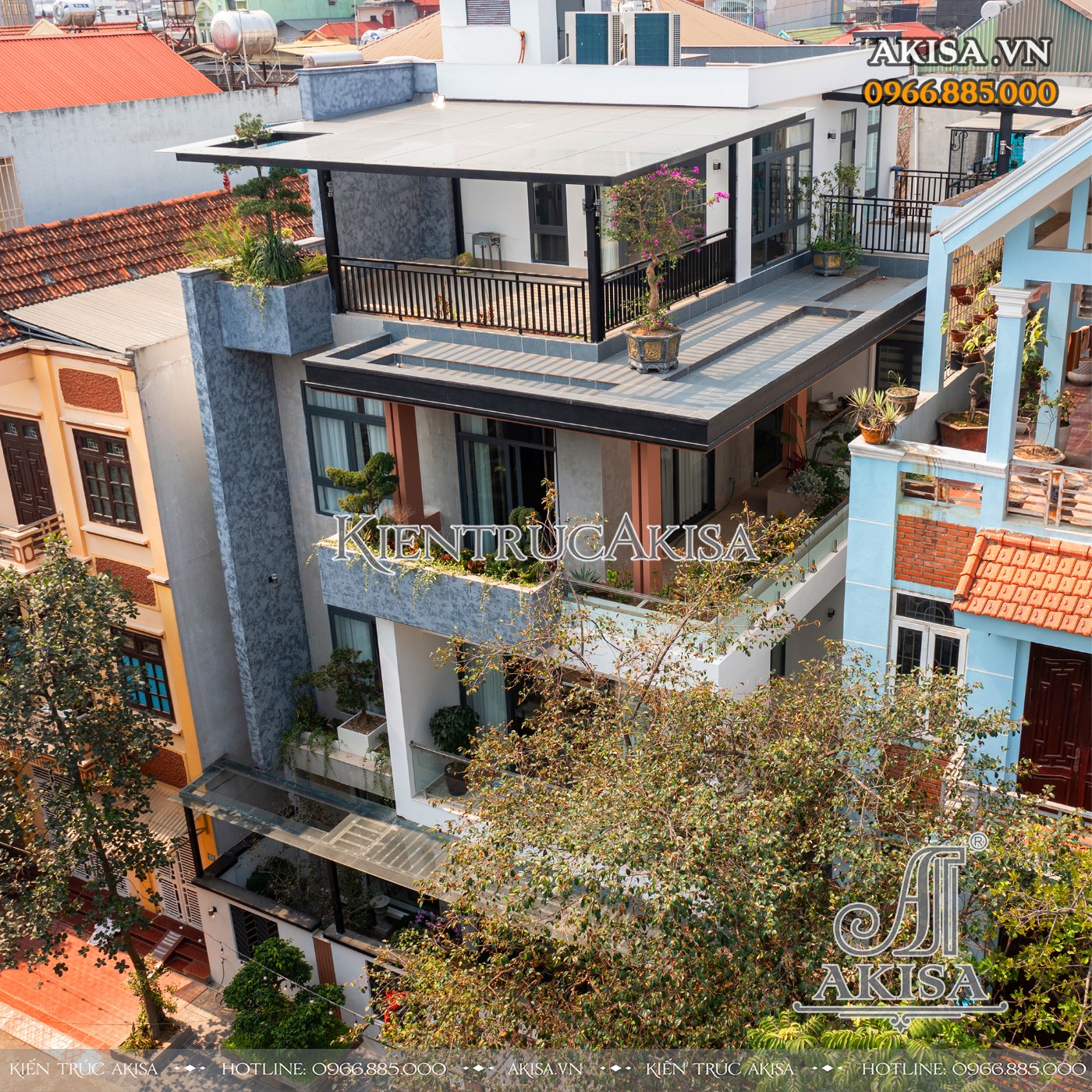 Hoàn thiện kiến trúc biệt thự 3 tầng hiện đại tại Hòa Bình