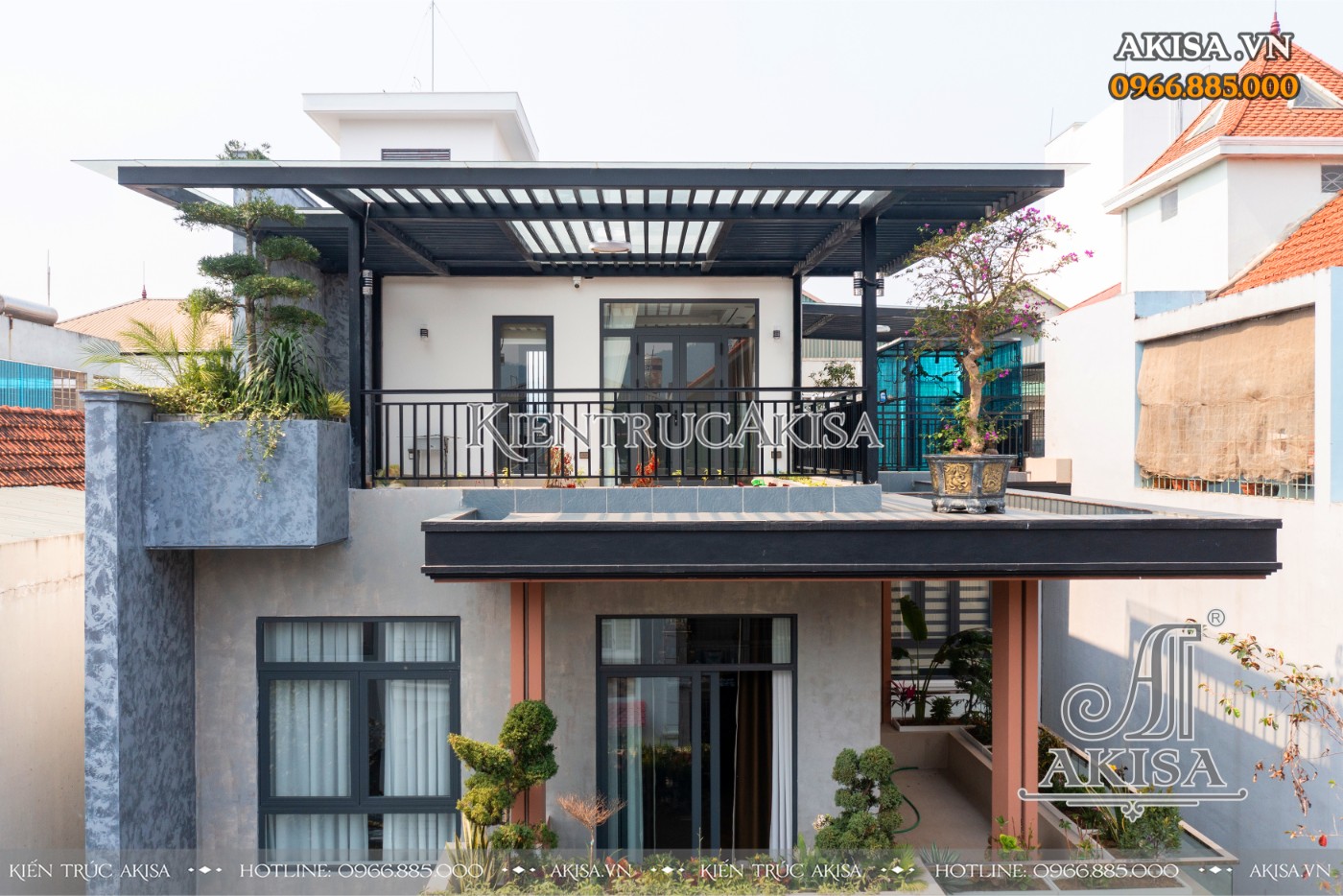 Hoàn thiện kiến trúc biệt thự 3 tầng hiện đại tại Hòa Bình