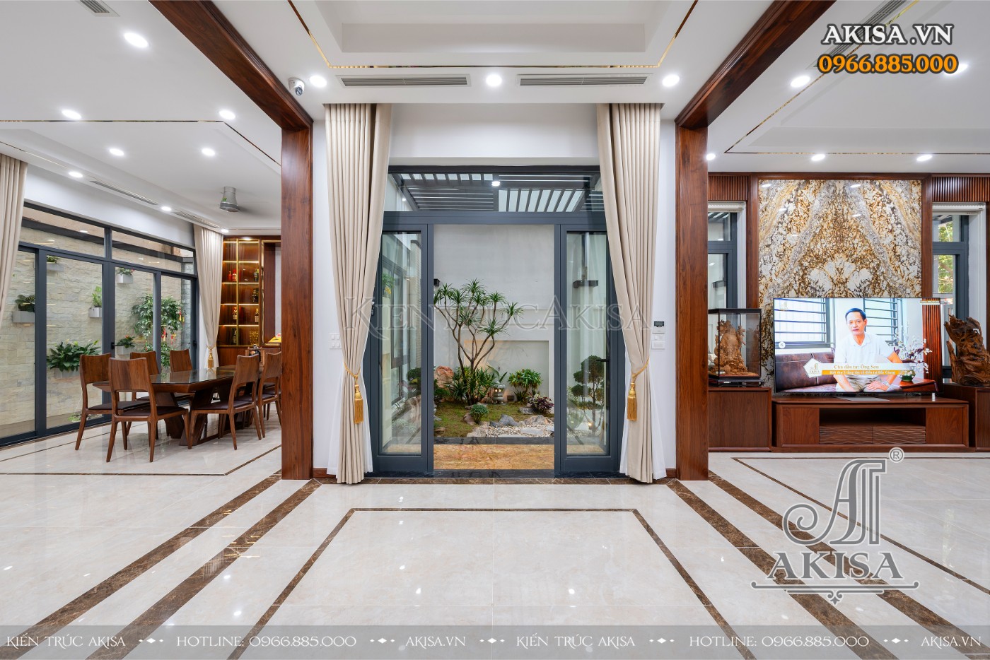 Hoàn thiện nội thất biệt thự 3 tầng hiện đại tại Hòa Bình - Phòng khách