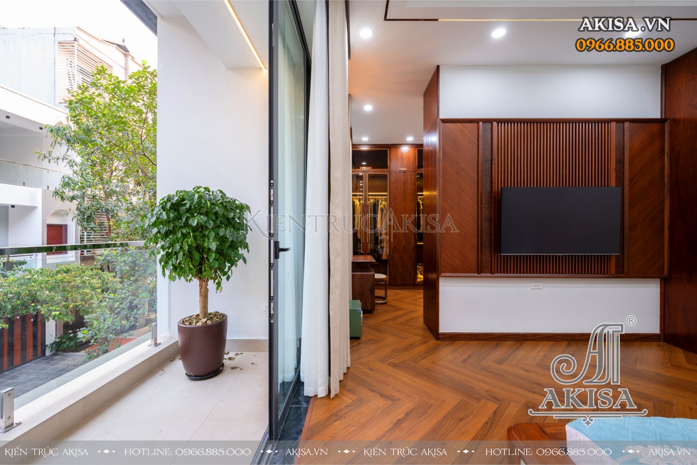 Hoàn thiện nội thất biệt thự 3 tầng hiện đại tại Hòa Bình - Phòng ngủ 01