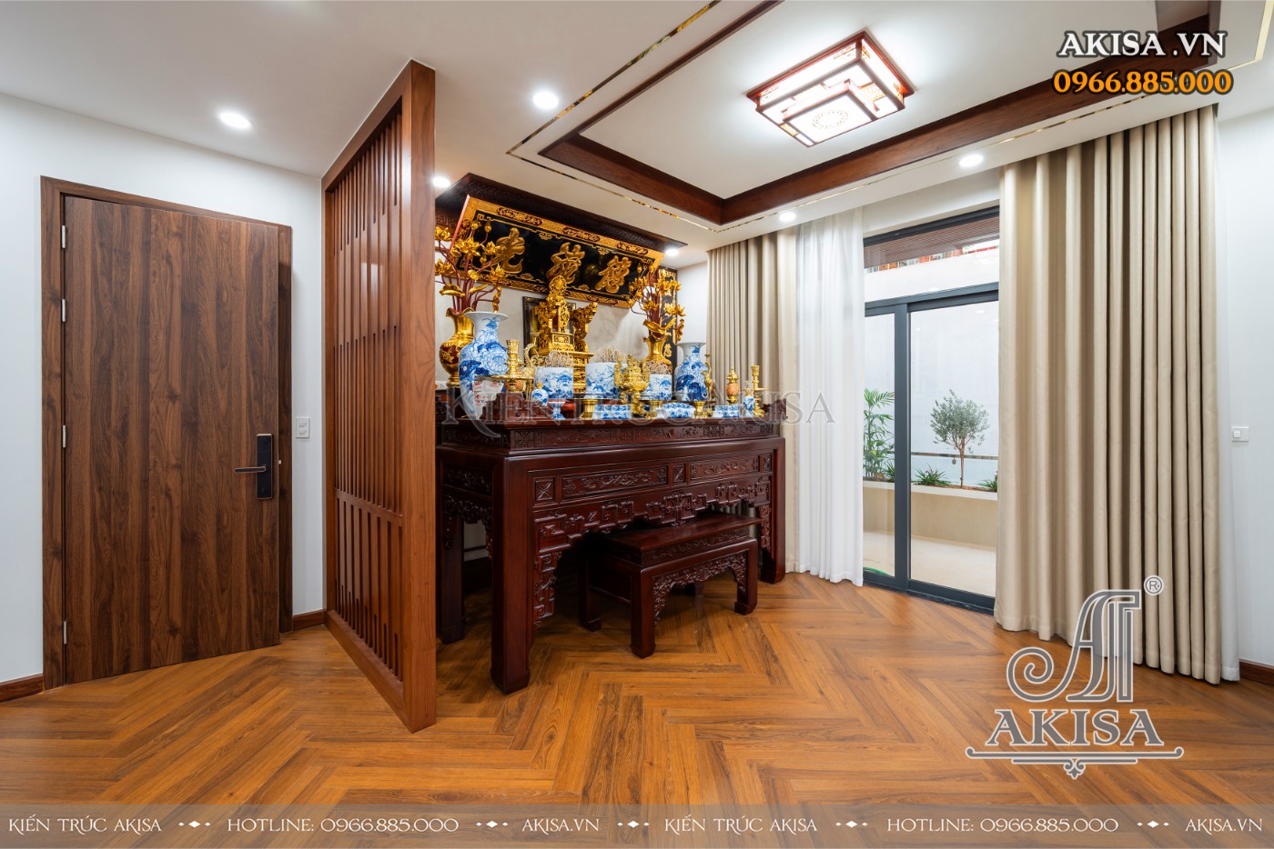 Hoàn thiện nội thất biệt thự 3 tầng hiện đại tại Hòa Bình - Phòng thờ