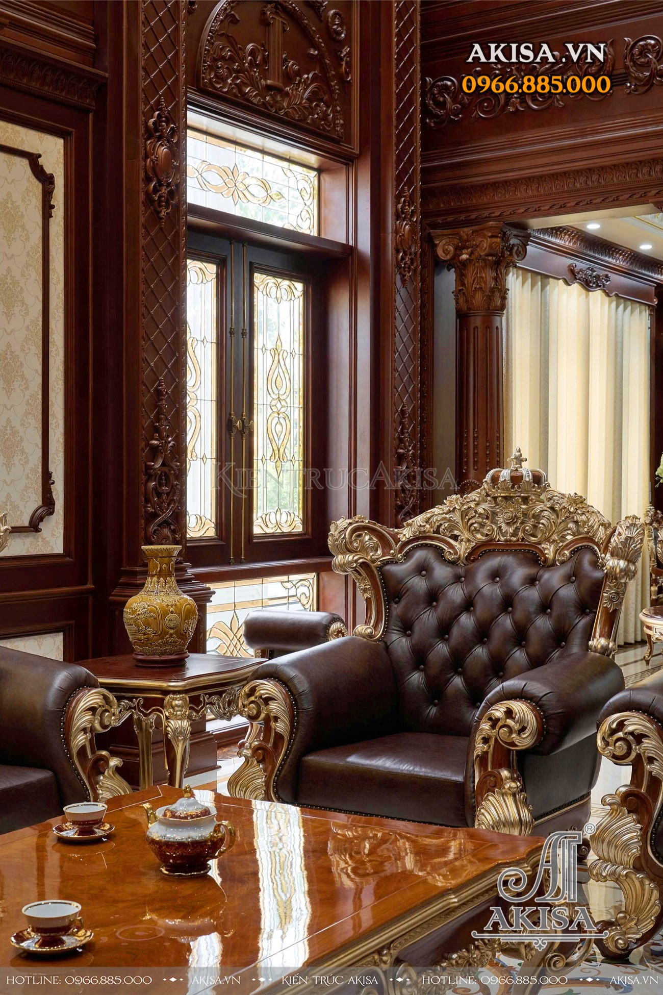 Hoàn thiện kiến trúc - nội thất biệt thự tân cổ điển Pháp 3 tầng