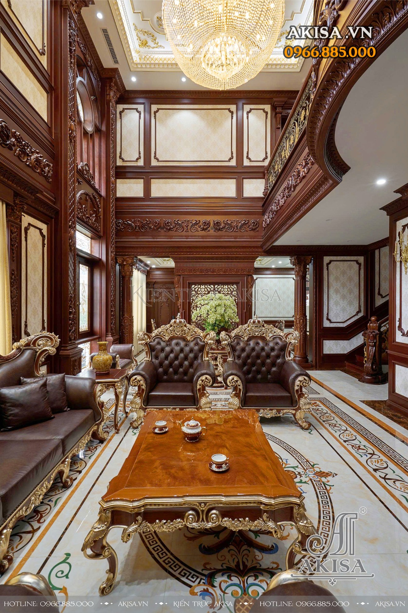 Hoàn thiện kiến trúc - nội thất biệt thự tân cổ điển Pháp 3 tầng