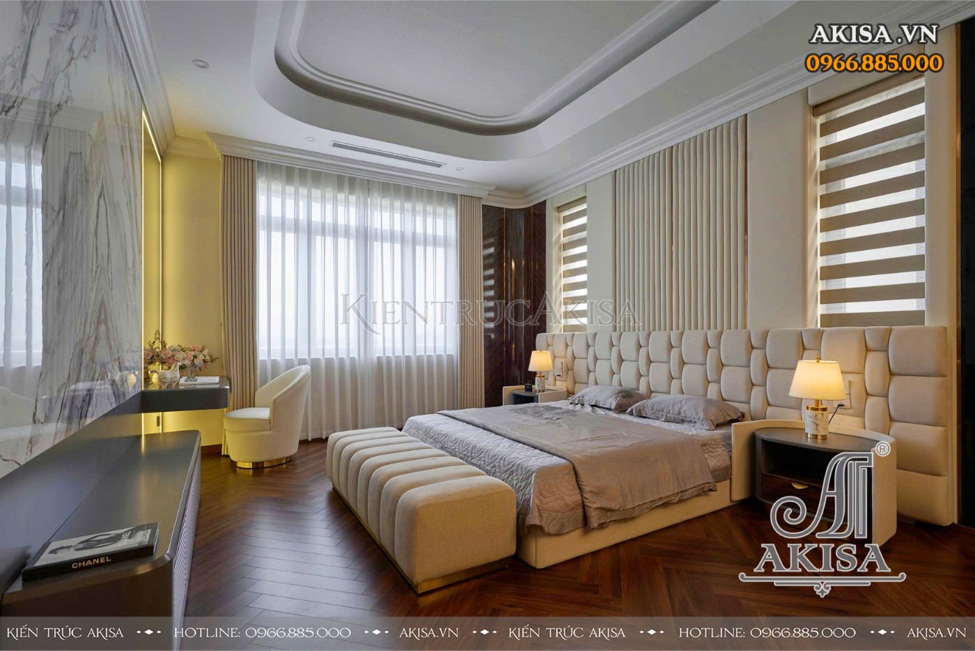 Hoàn thiện kiến trúc - nội thất biệt thự tân cổ điển Pháp 3 tầng