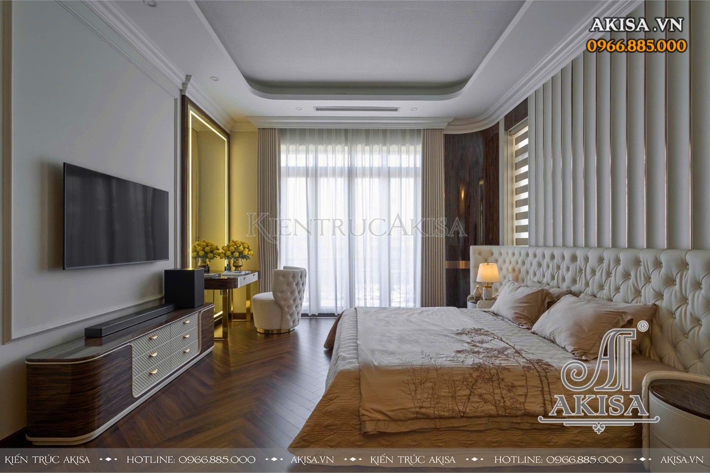 Hoàn thiện kiến trúc - nội thất biệt thự tân cổ điển Pháp 3 tầng