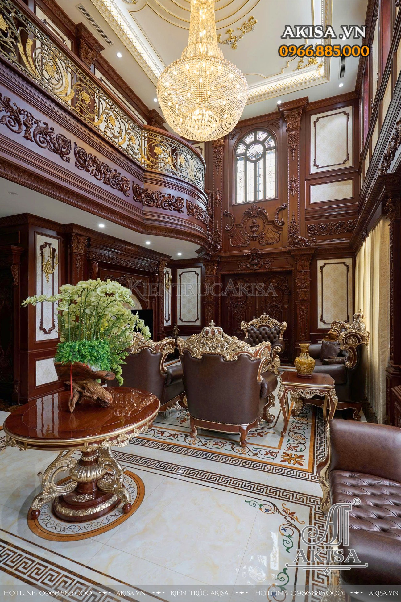 Hoàn thiện kiến trúc - nội thất biệt thự tân cổ điển Pháp 3 tầng