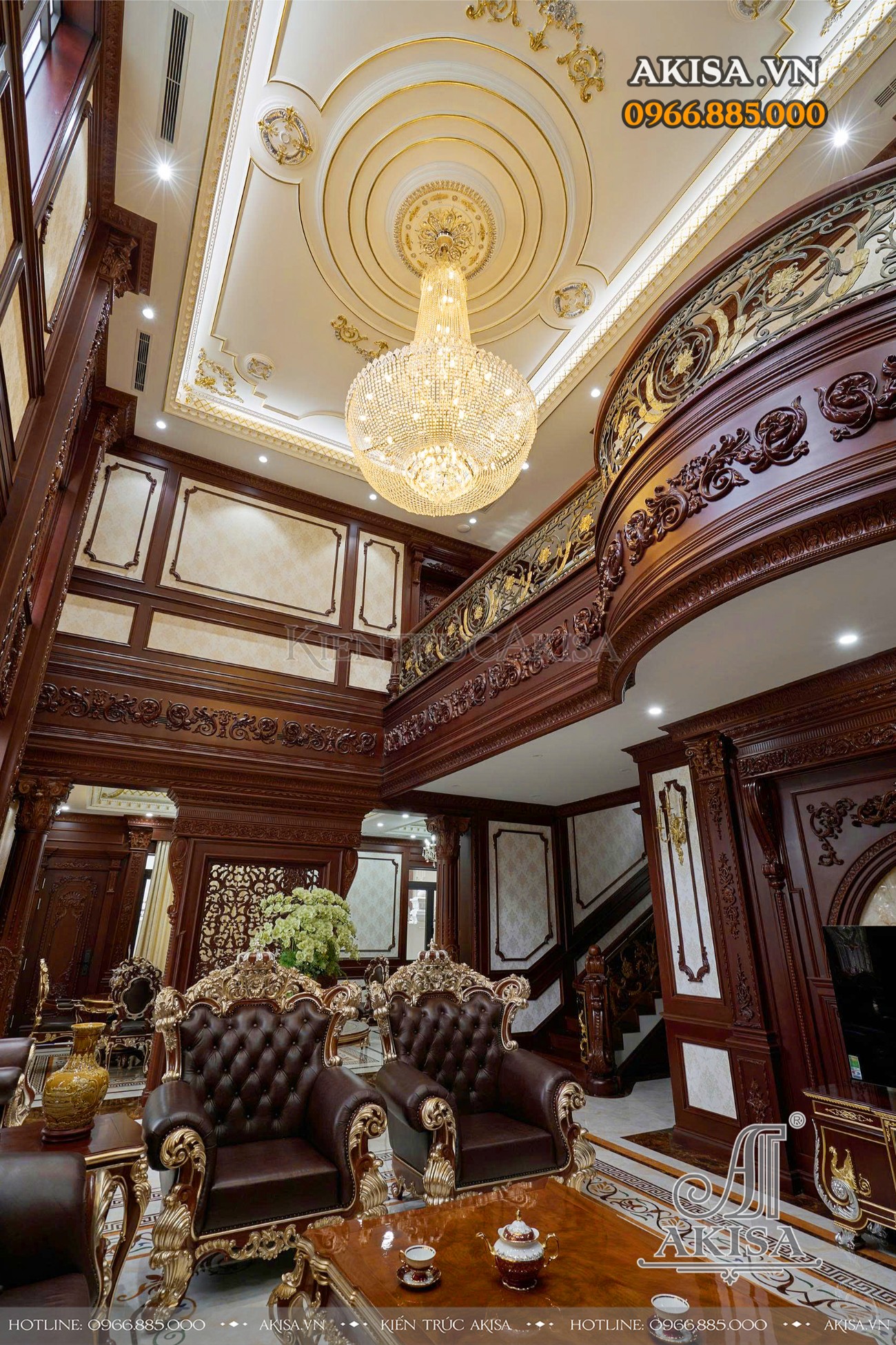 Hoàn thiện kiến trúc - nội thất biệt thự tân cổ điển Pháp 3 tầng