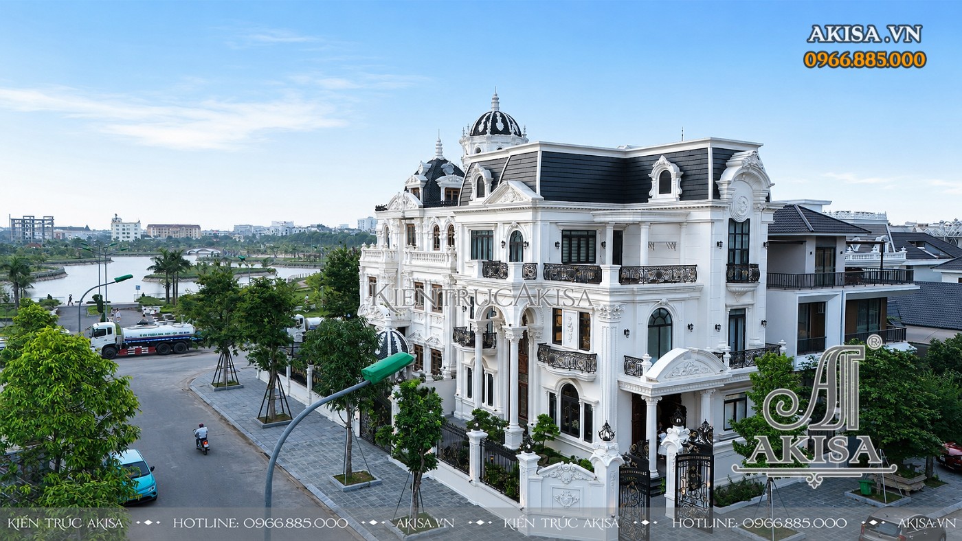Hoàn thiện kiến trúc - nội thất biệt thự tân cổ điển Pháp 3 tầng