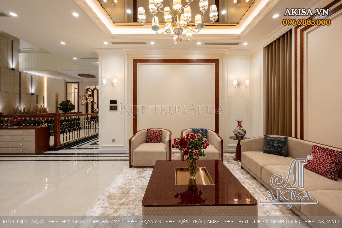 hoàn thiện nội thất biệt thự liệt kề - phòng khách