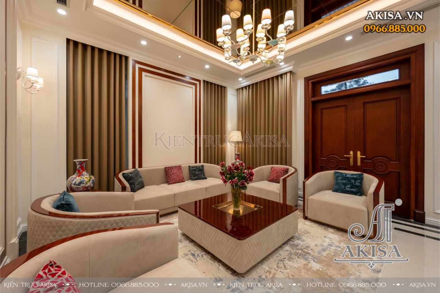 hoàn thiện nội thất biệt thự liệt kề - phòng khách