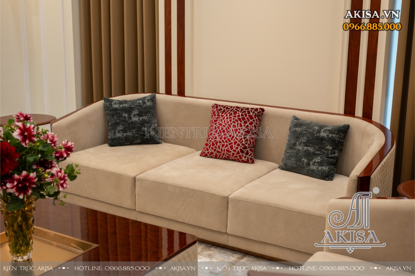 hoàn thiện nội thất biệt thự liệt kề - phòng khách