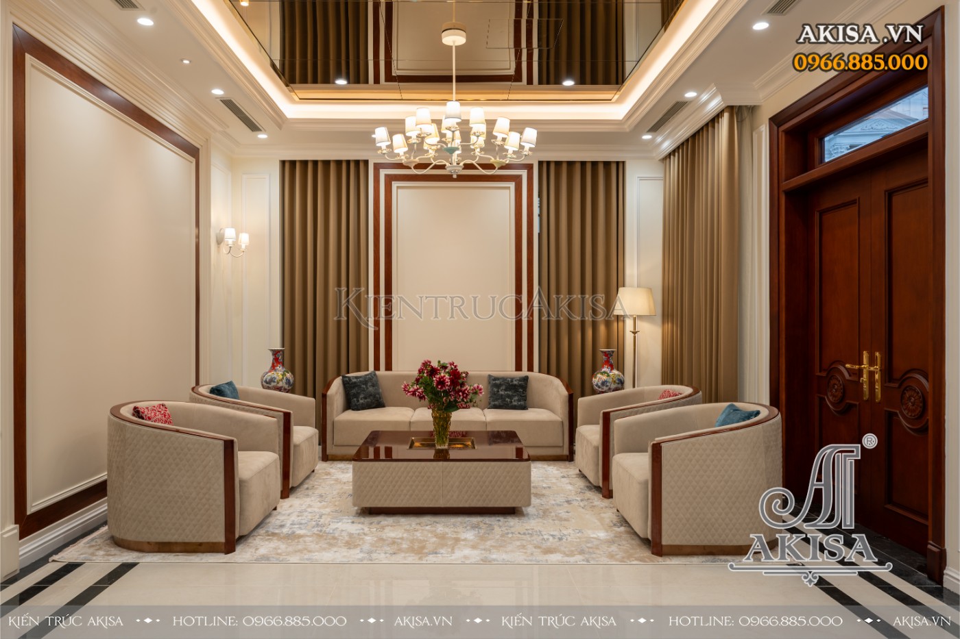 hoàn thiện nội thất biệt thự liệt kề - phòng khách