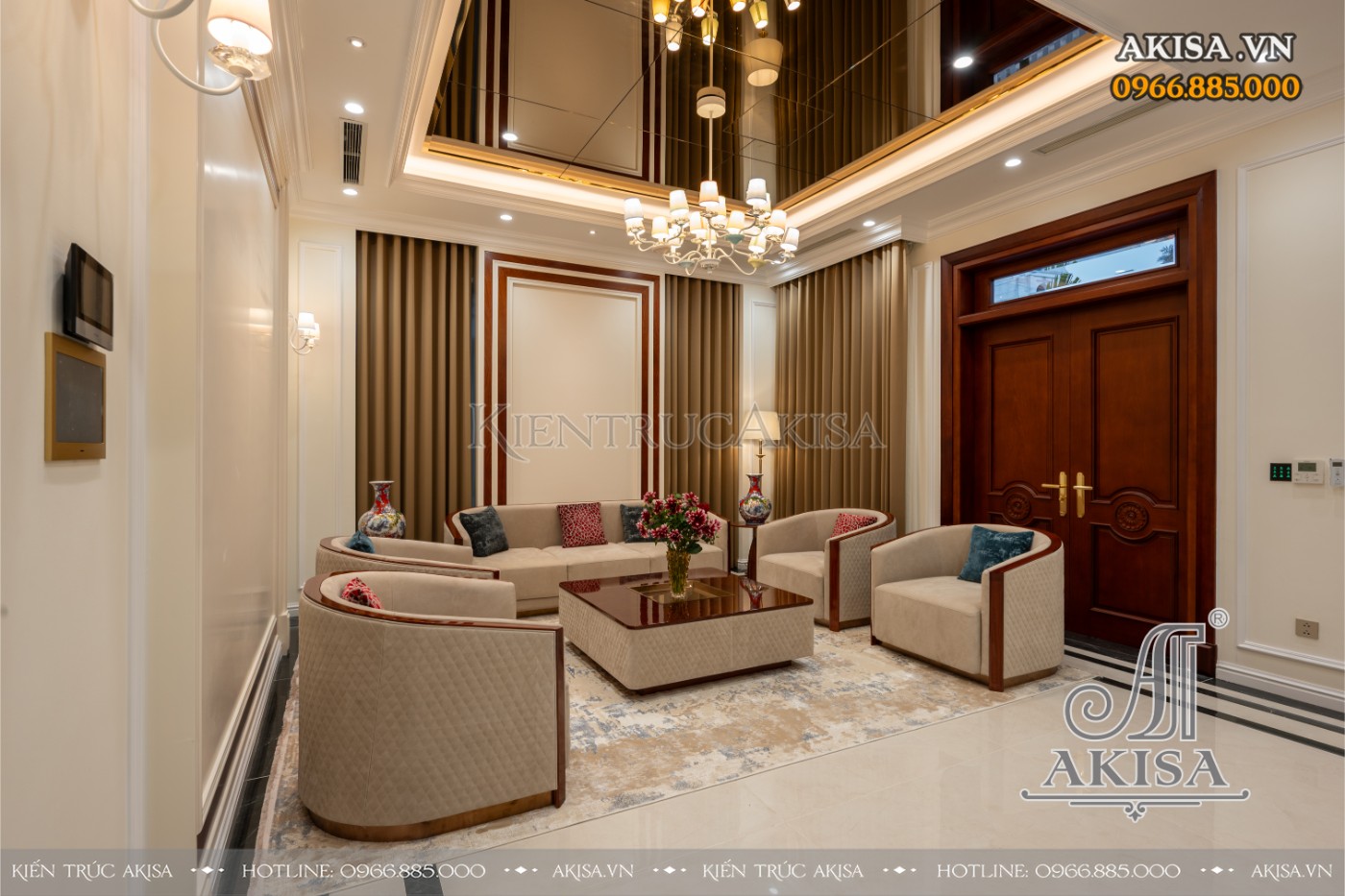 hoàn thiện nội thất biệt thự liệt kề - phòng khách