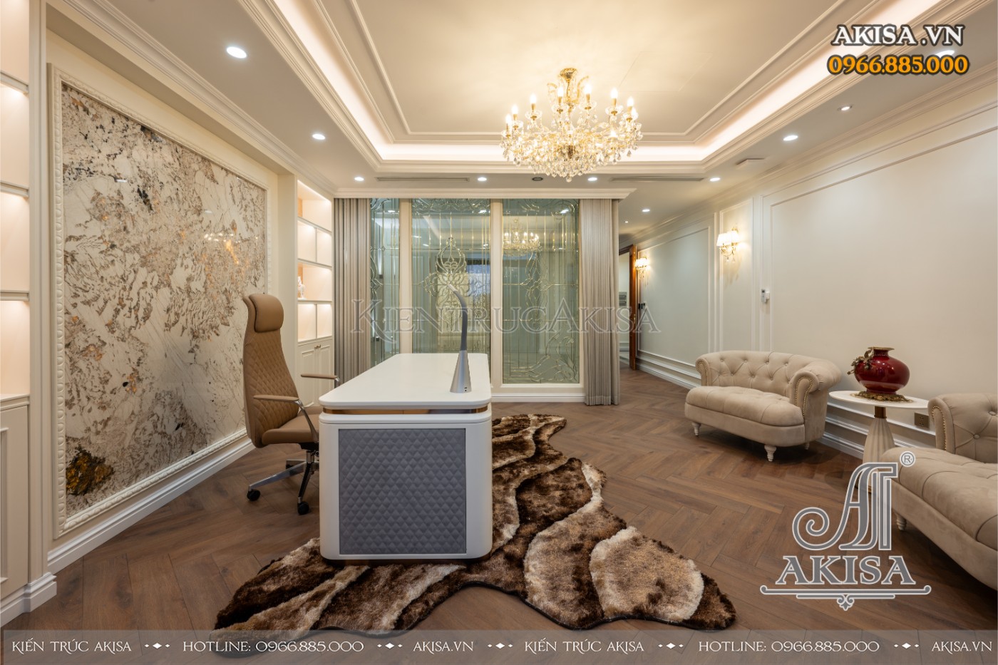 hoàn thiện nội thất biệt thự liệt kề - phòng làm việc