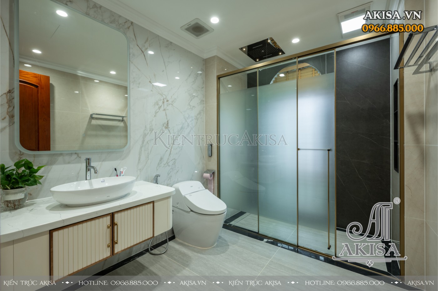 hoàn thiện nội thất biệt thự liệt kề - phòng WC