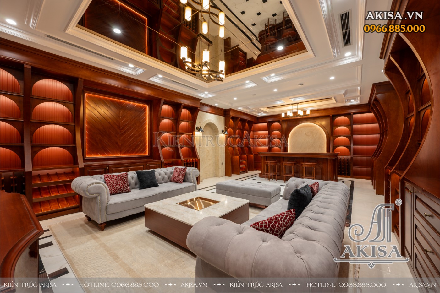 hoàn thiện nội thất biệt thự liệt kề - phòng rượu
