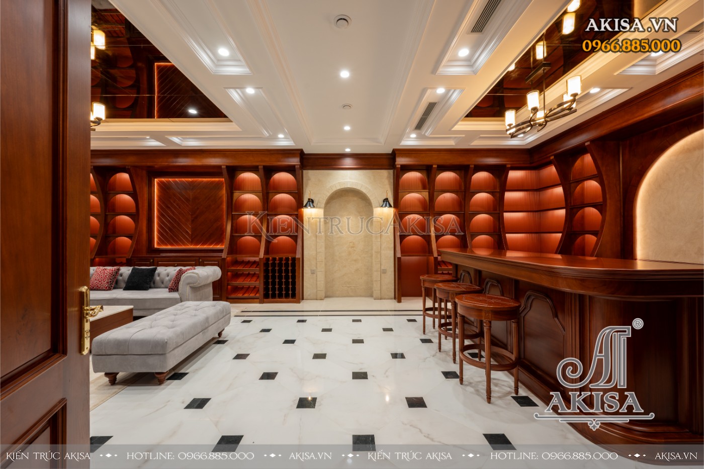hoàn thiện nội thất biệt thự liệt kề - phòng rượu