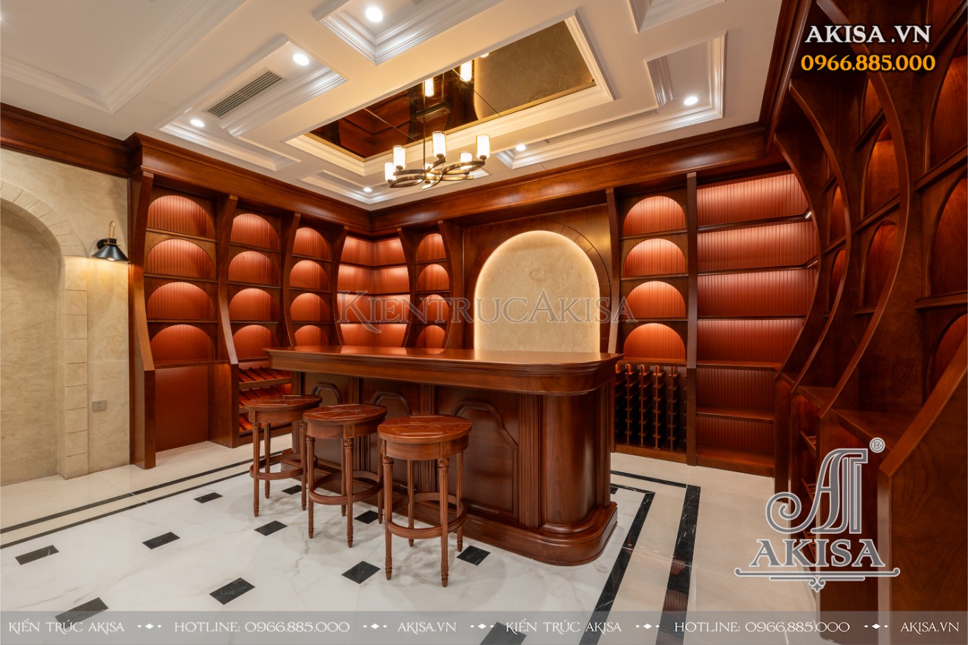 hoàn thiện nội thất biệt thự liệt kề - phòng rượu