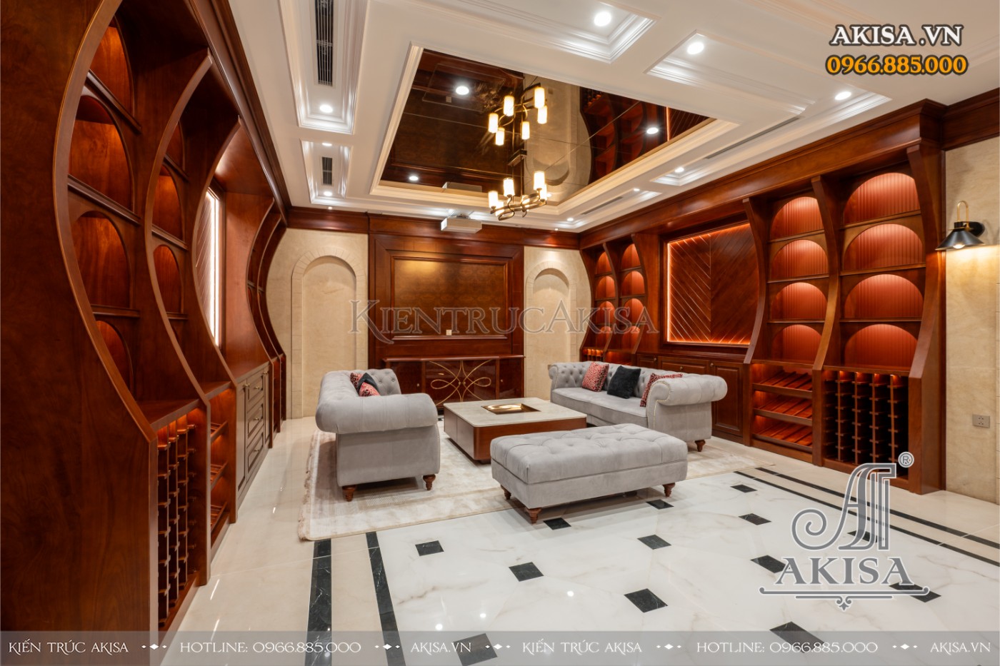 hoàn thiện nội thất biệt thự liệt kề - phòng rượu