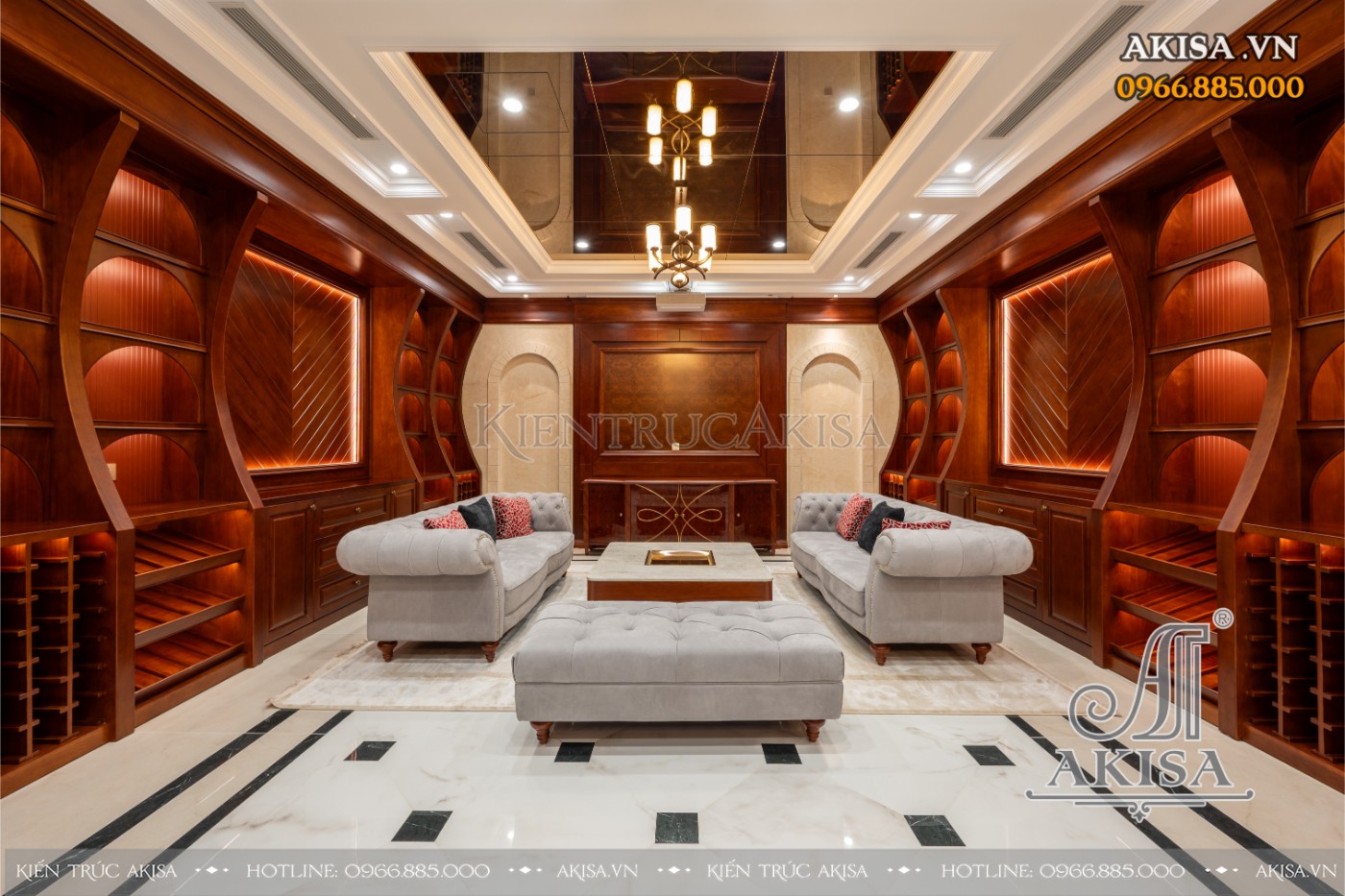 hoàn thiện nội thất biệt thự liệt kề - phòng rượu