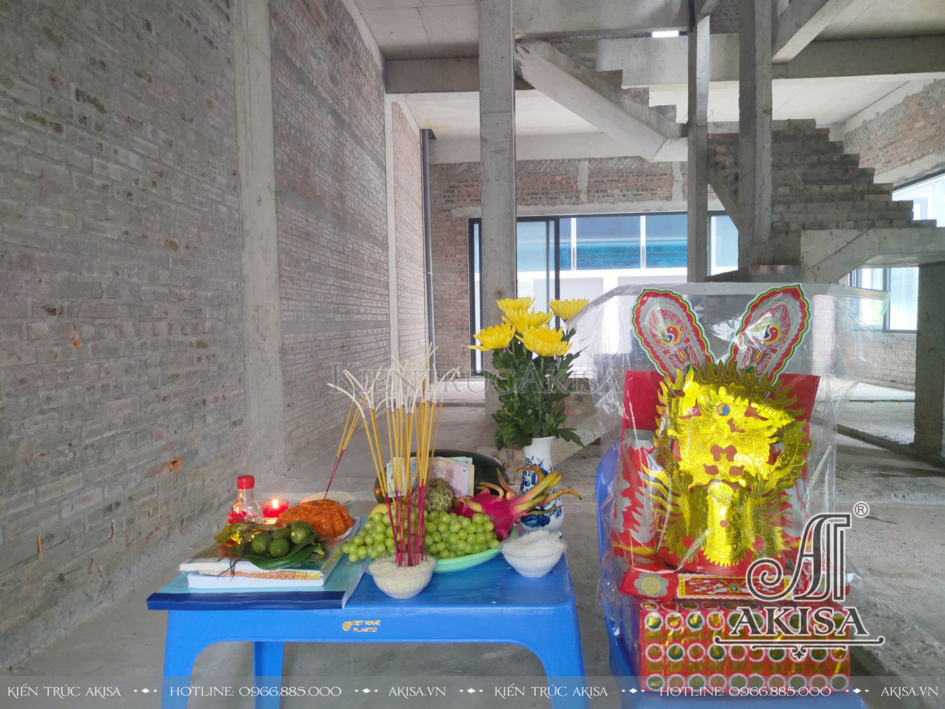 hình ảnh lễ khởi công thi công nội thất biệt thự 4 tầng tại Quảng Ninh
