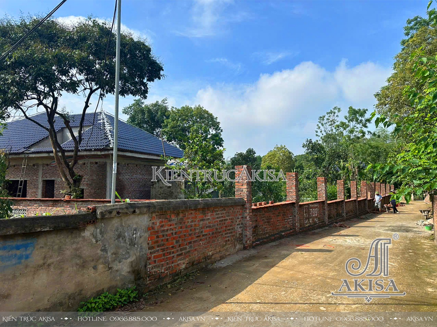 Hình ảnh thi công biệt thự 1 tầng 4 phòng ngủ