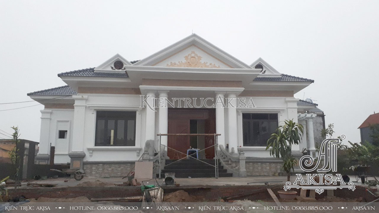 Thiết kế nhà 1 tầng đẹp tại Vĩnh Phúc - Hình ảnh thi công