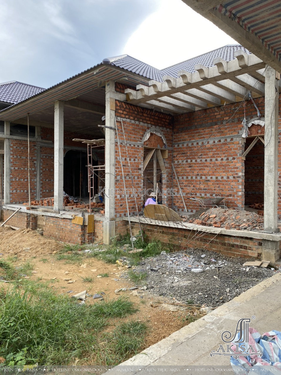 Thiết kế biệt thự 1 tầng tân cổ điển đẹp tinh tế tại Đắk Lắk BT12496 - Hình ảnh thi công