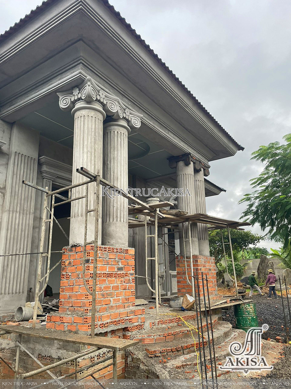 thi công trọn gói ngoại thất biệt thự 1 tầng của gia đình ông Thao tại Đắk Lắk