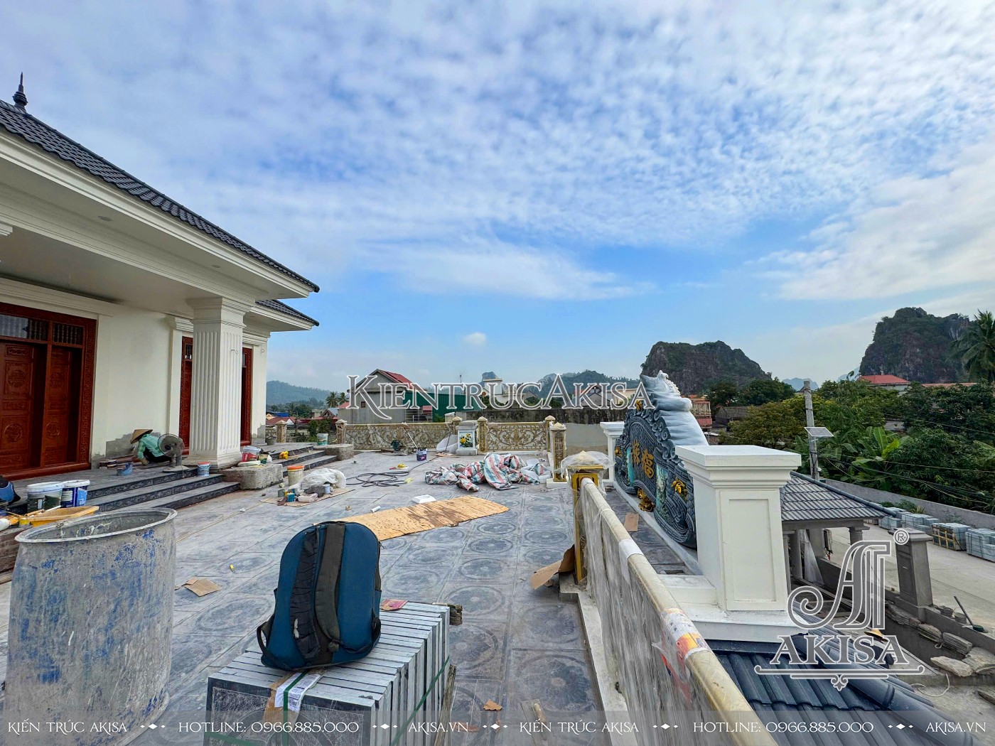 Hình ảnh thi công biệt thự 2 tầng tại Hải Dương