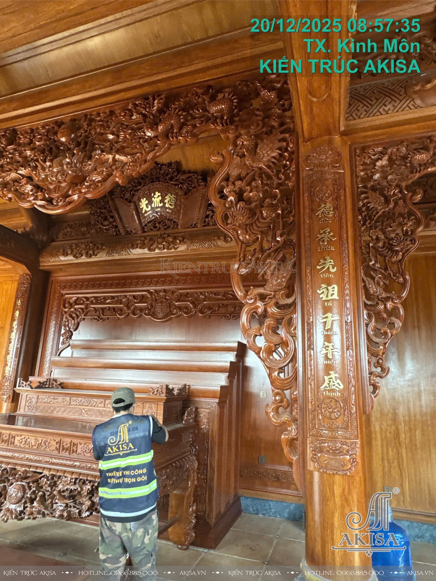 Hình ảnh thi công nội thất biệt thự 2 tầng tại Hải Dương - Phòng thờ