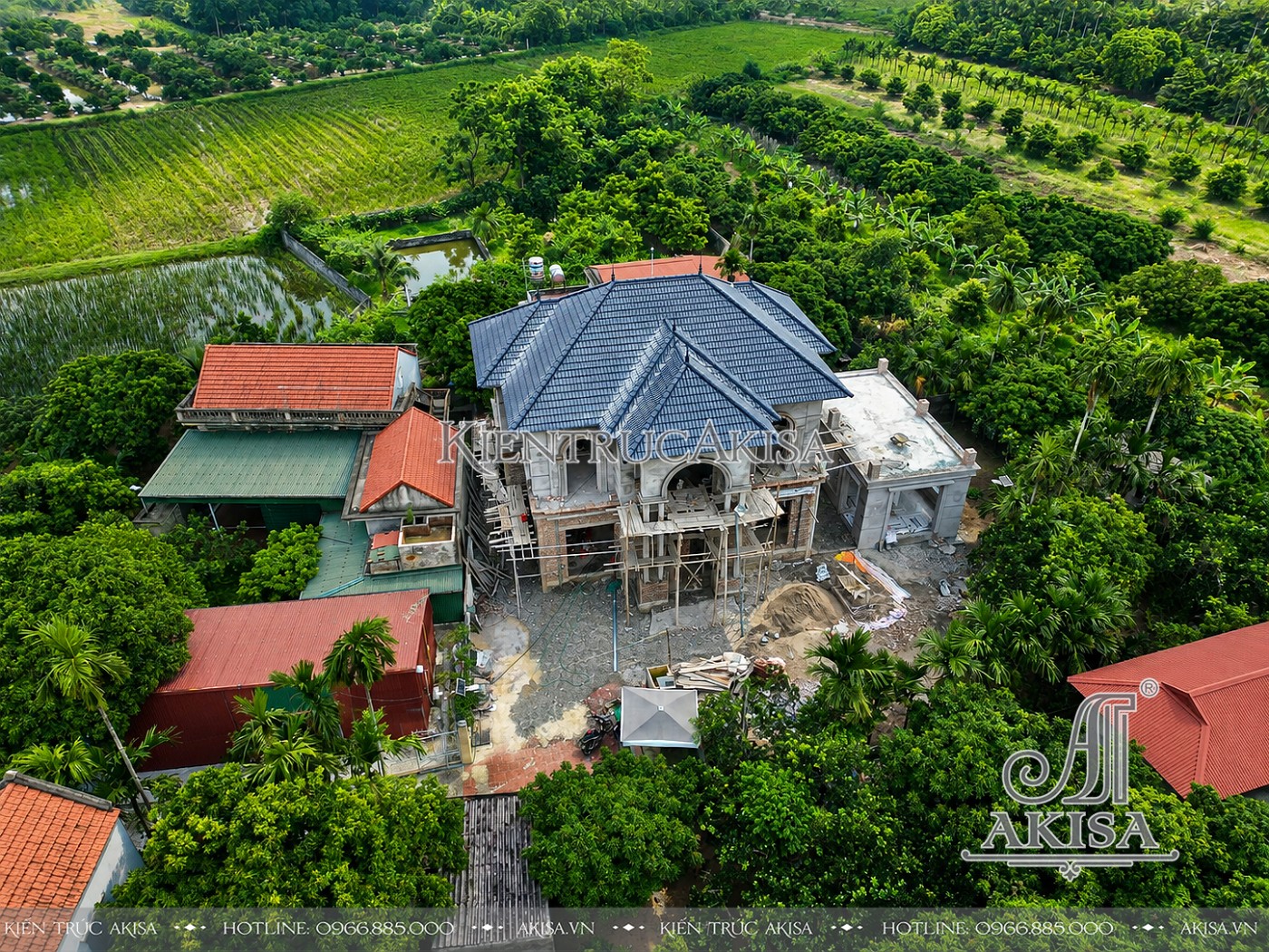 Giám sát thi công kiến trúc biệt thự 2 tầng tại Hà Nam