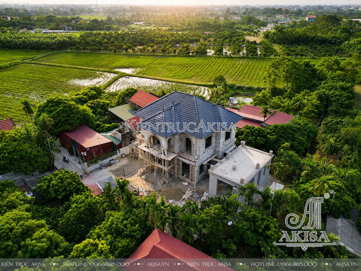 Giám sát thi công kiến trúc biệt thự 2 tầng tại Hà Nam