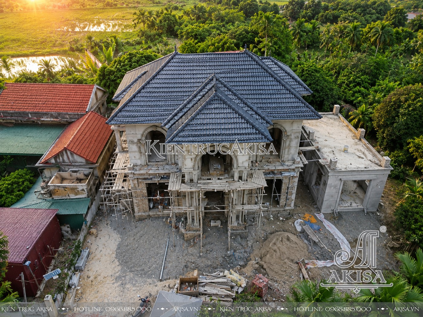 Giám sát thi công kiến trúc biệt thự 2 tầng tại Hà Nam