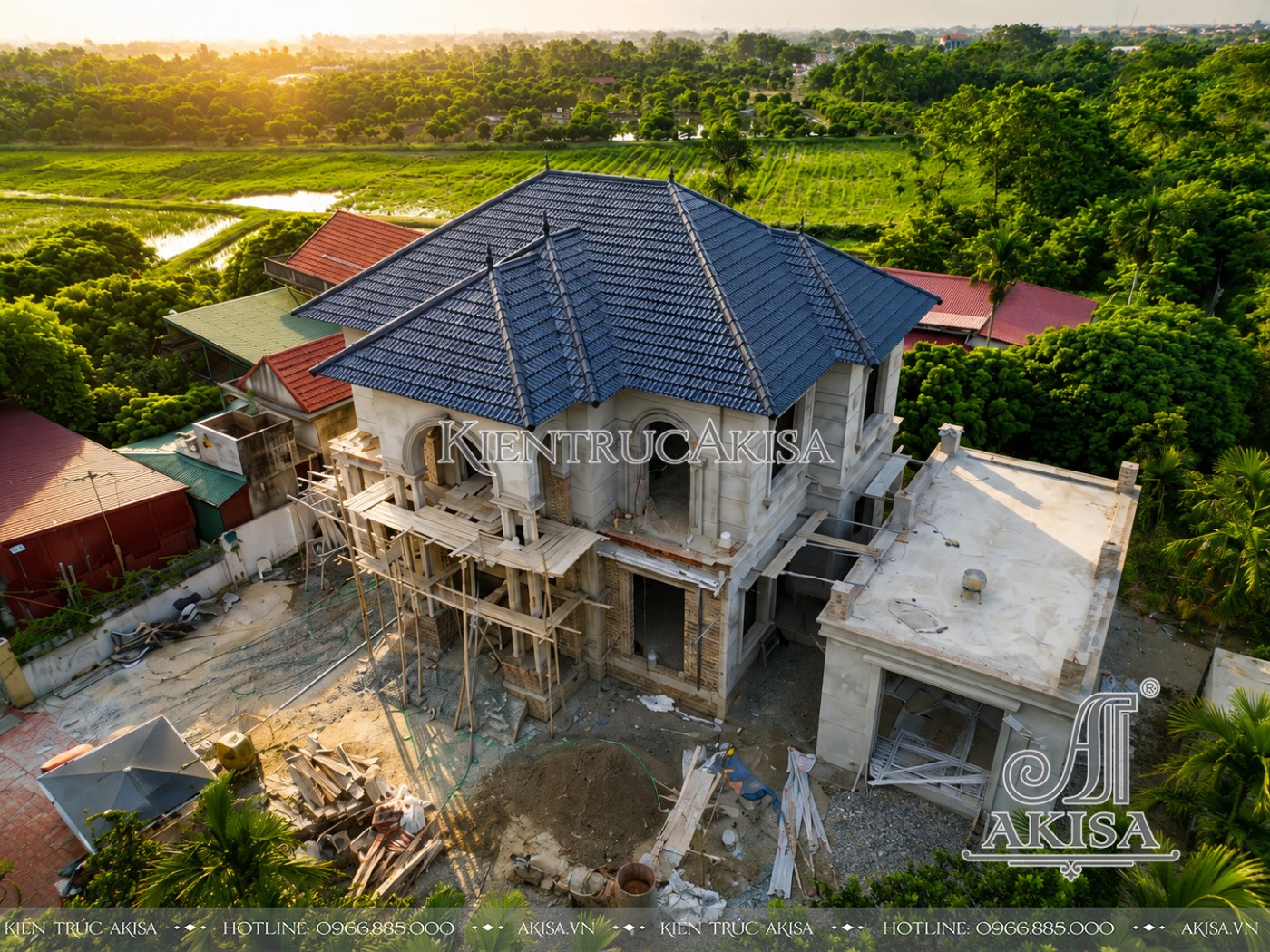 Giám sát thi công kiến trúc biệt thự 2 tầng tại Hà Nam