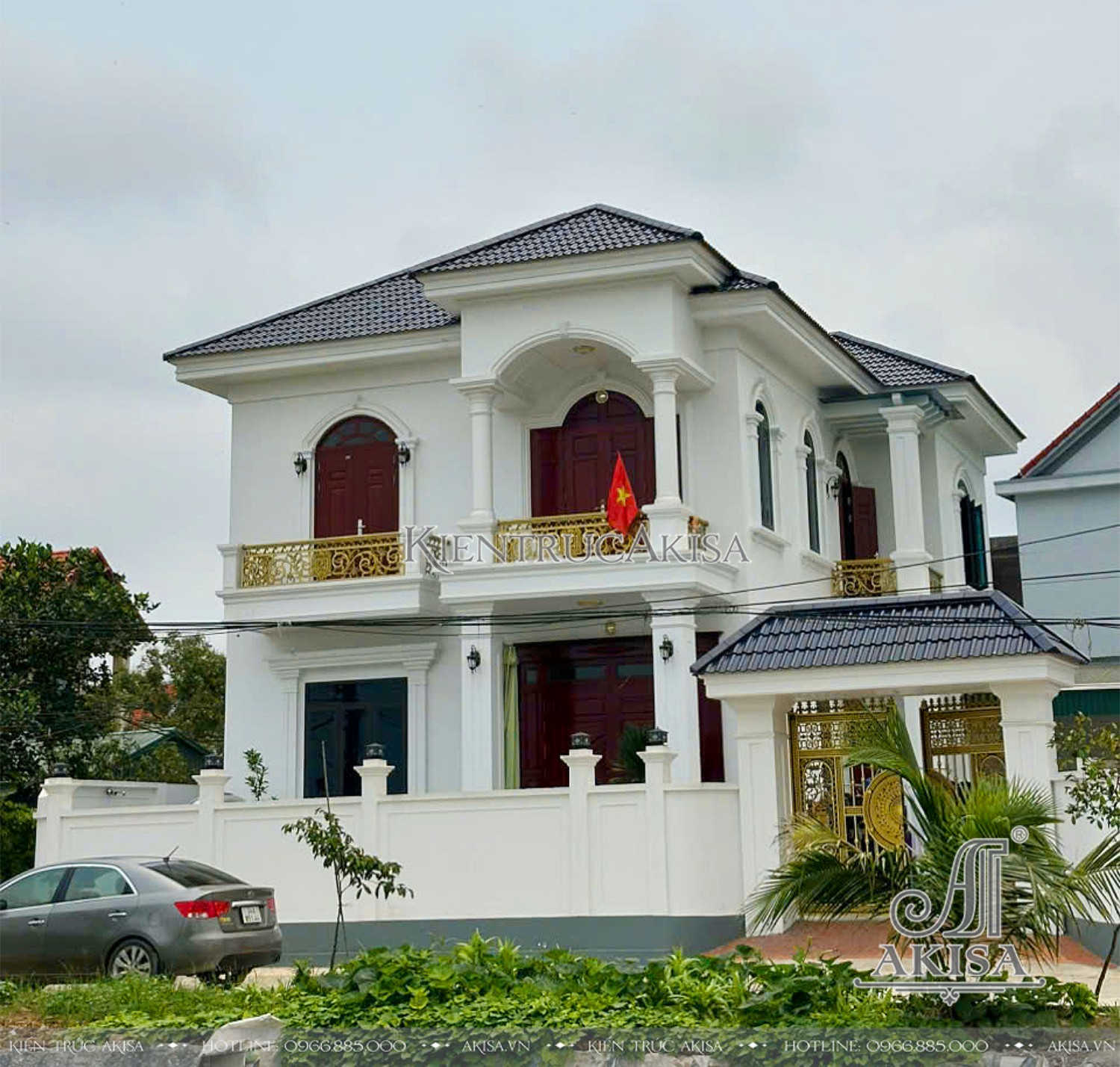Hình ảnh thi công biệt thự 2 tầng tại Hải Dương