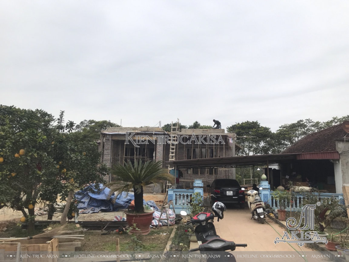Hình ảnh thi công biệt thự 2 tầng tại Bắc Giang