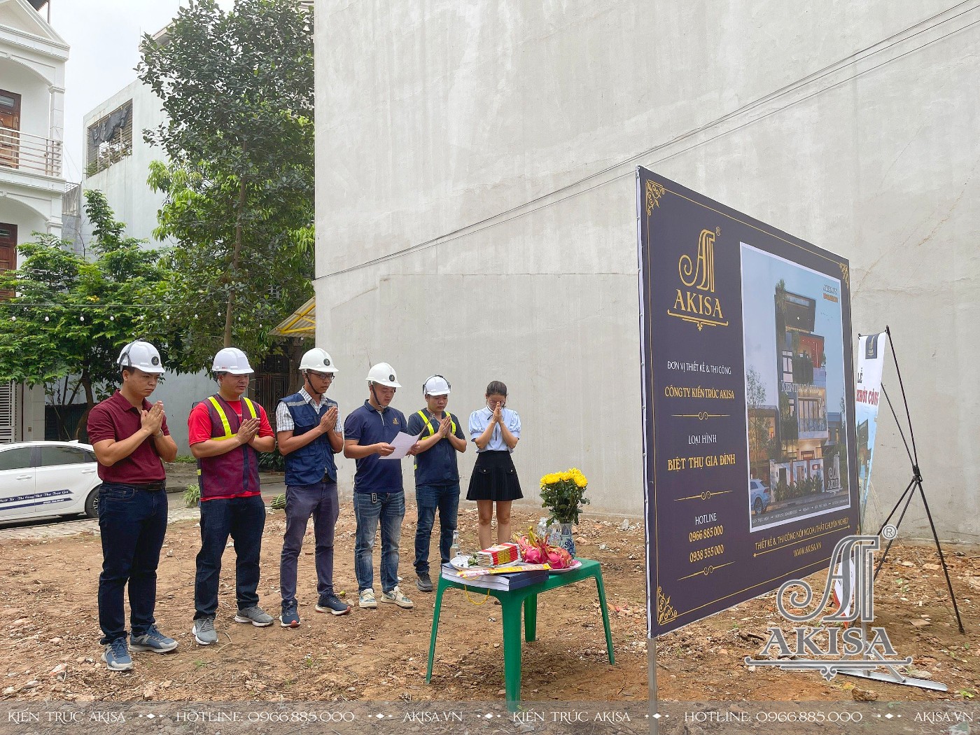 Lễ khởi công xây dựng biệt thự phố 3 tầng hiện đại tại Hòa Bình