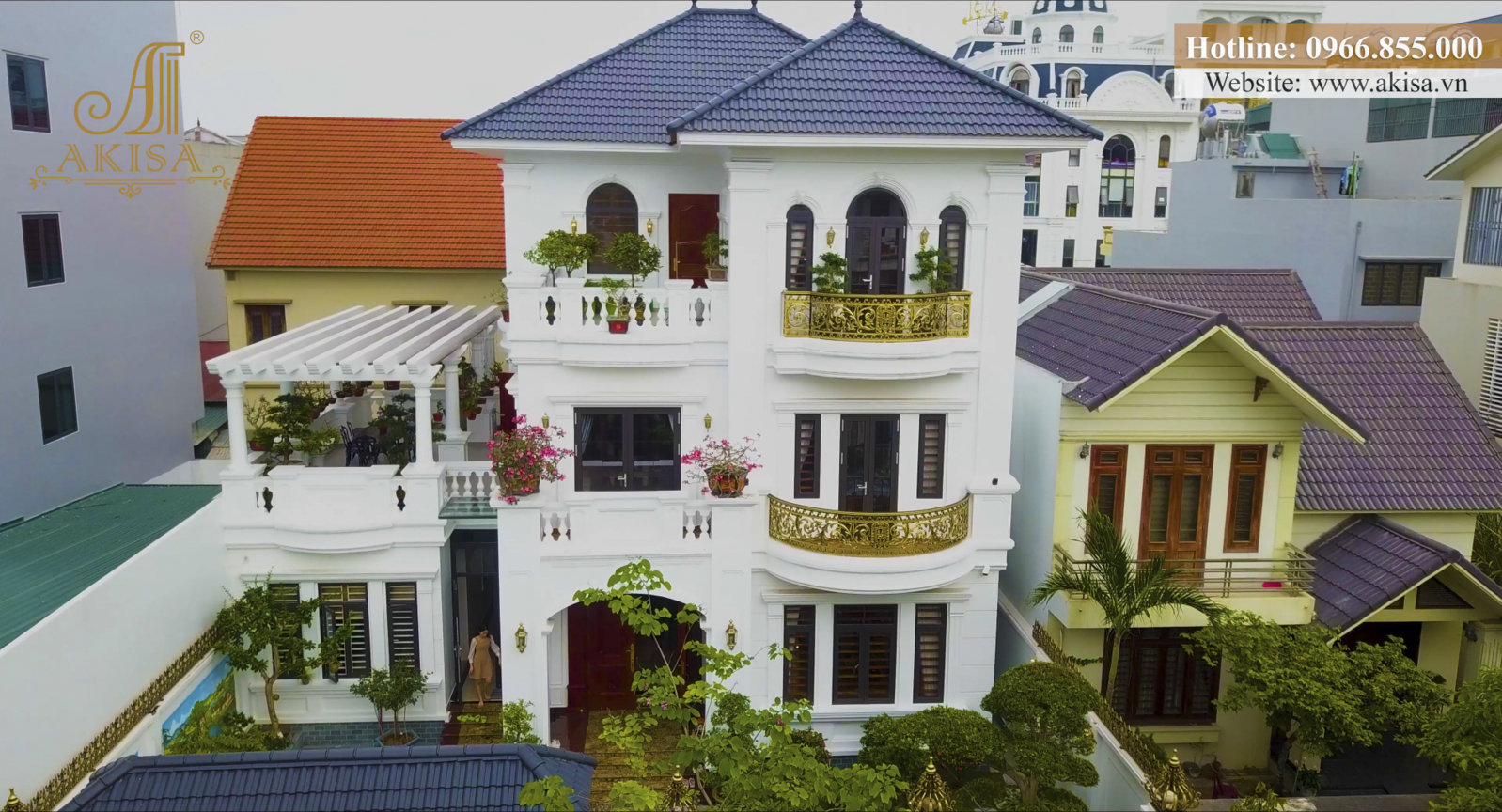 hình ảnh hoàn thiện ngoại thất biệt thự 3 tầng tại Móng Cái - Quảng Ninh