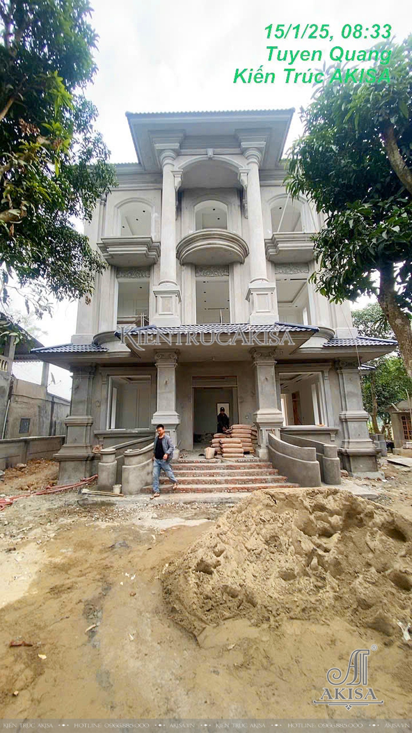 Thi công biệt thự 3 tầng tại Tuyên Quang.
