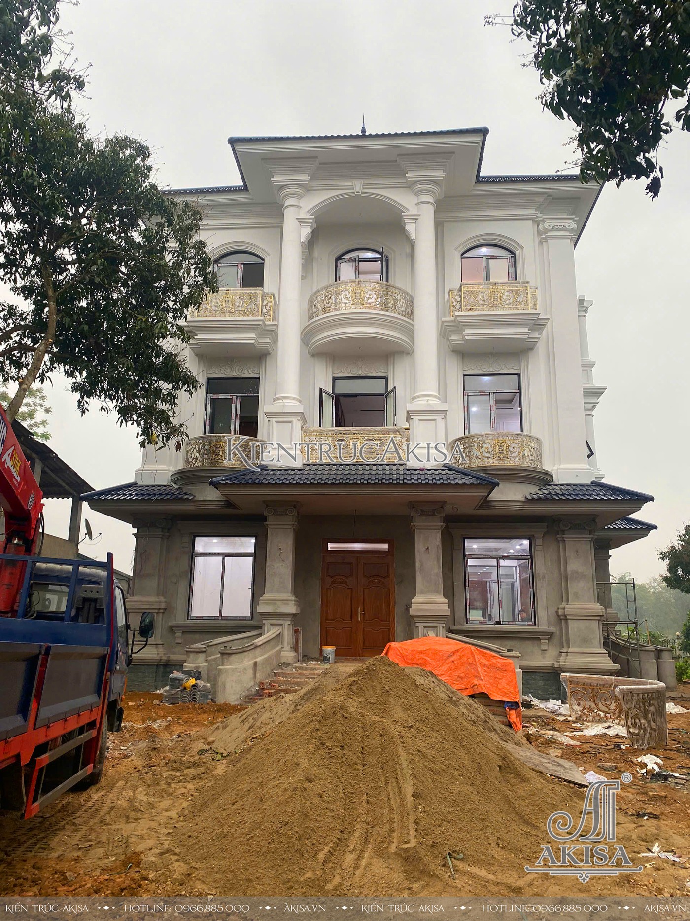 Thi công biệt thự 3 tầng tại Tuyên Quang.