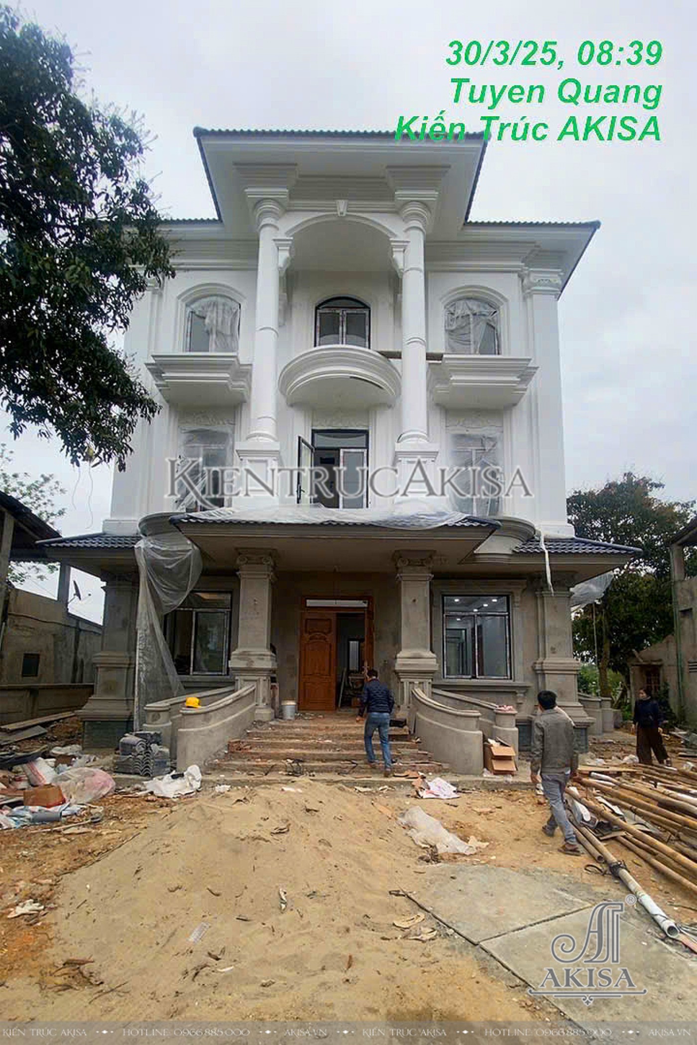 Thi công biệt thự 3 tầng tại Tuyên Quang.