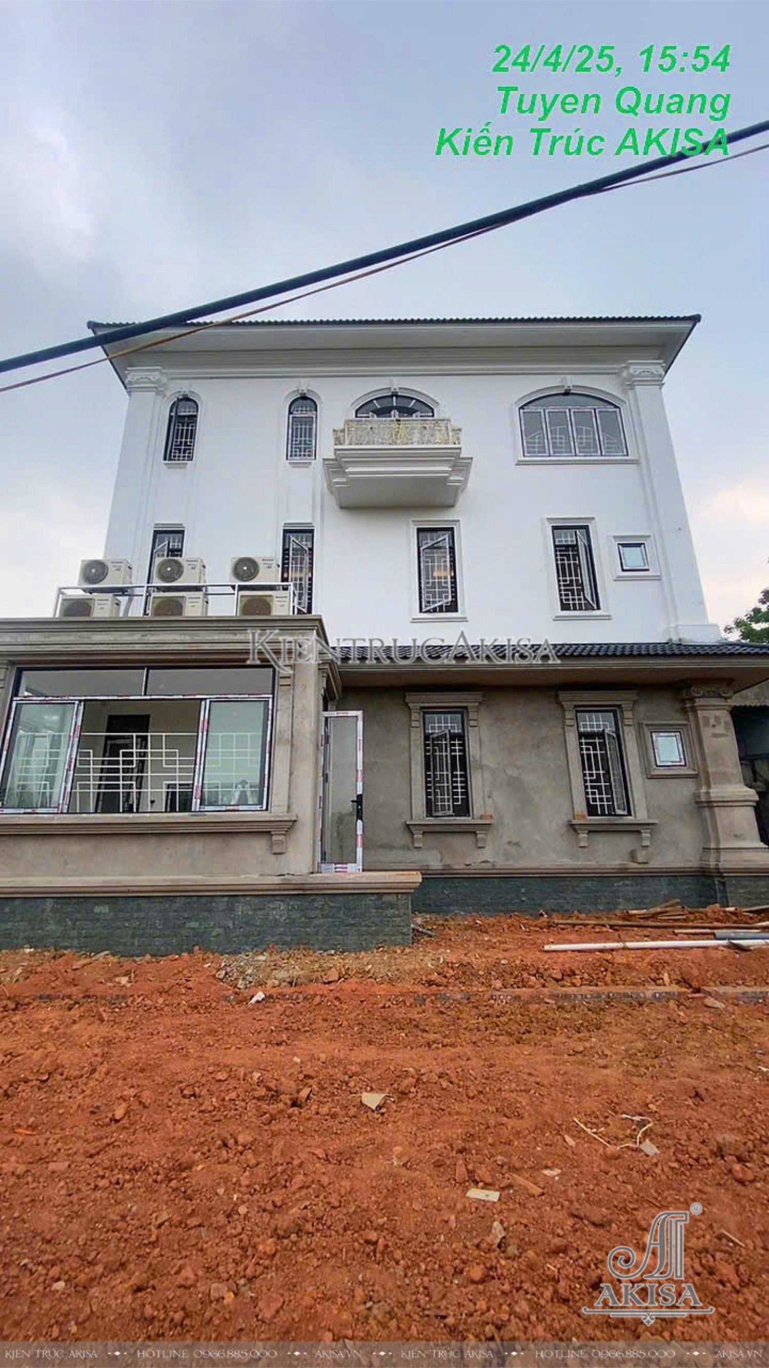 Thi công biệt thự 3 tầng tại Tuyên Quang.
