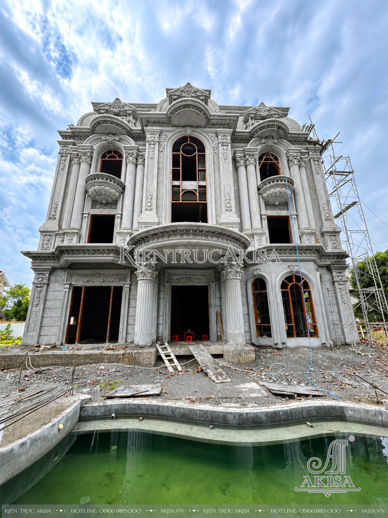 Giám sát thi công biệt thự Pháp 3 tầng