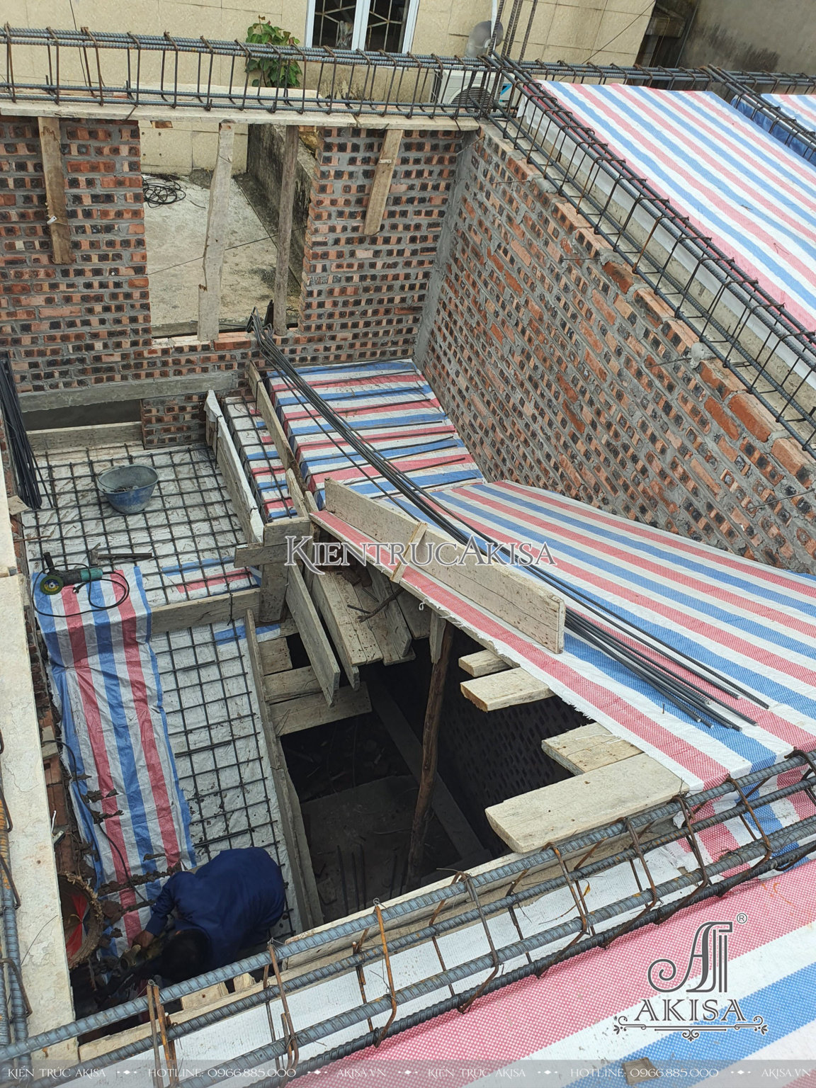 hình ảnh giám sát thi công biệt thự 3 tầng tại Hà Nội